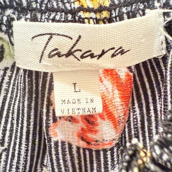 Takara Top Blouse Women’s Large Flowy Lightweight Floral Resort Wear Feminine - Picture 2 of 15